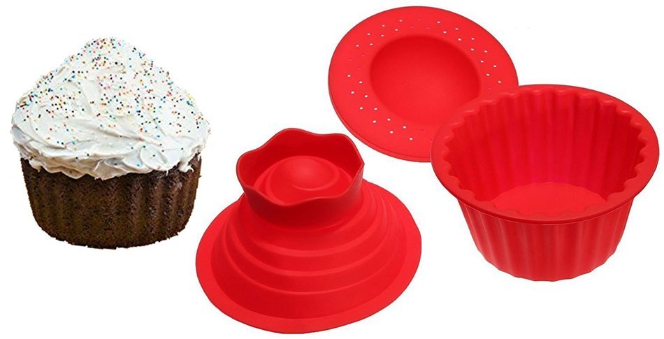 Jumbo Cupcakes Bake Set - 25x Bigger Than a Big Cupcake! - Also Includes Cupcake Recipe Book N4