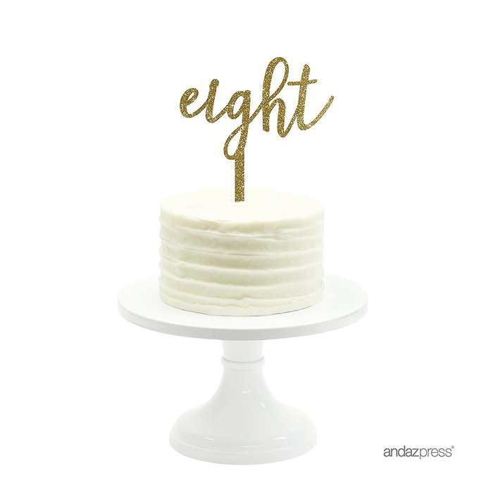 Andaz Press 5th Birthday and Anniversary Acrylic Cake Toppers, Pink Glitter, Number 5, 1-Pack N10