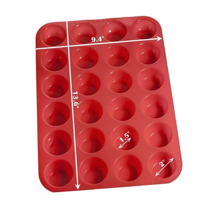 MJBAKERS Mini Muffin Pan- 24 Cups Premium Perfect Portion Control Baking Pans- Non Stick Food Grade Siicone Mold... N8