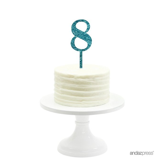 Andaz Press 5th Birthday and Anniversary Acrylic Cake Toppers, Pink Glitter, Number 5, 1-Pack N16