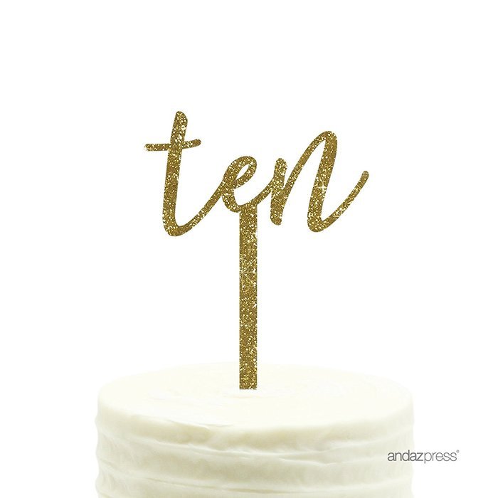 Andaz Press 5th Birthday and Anniversary Acrylic Cake Toppers, Pink Glitter, Number 5, 1-Pack N21