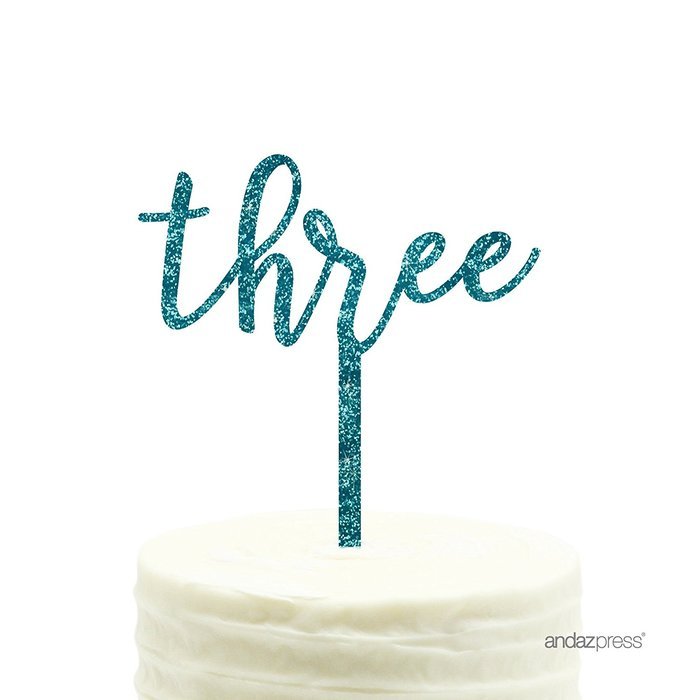Andaz Press 5th Birthday and Anniversary Acrylic Cake Toppers, Pink Glitter, Number 5, 1-Pack N23
