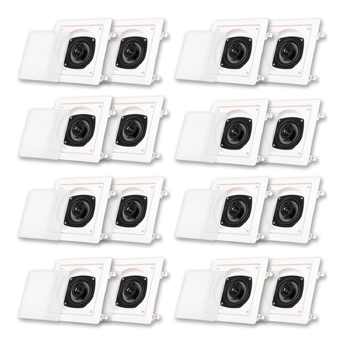 Acoustic Audio CS-I42S In Wall / Ceiling Speakers 8 Pair Pack Home 2400 Watts CS-I42S-8PR