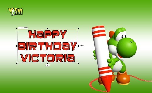 Yoshi Edible Cake or Cupcake Image Topper