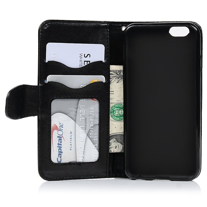 iPhone 6S Plus Case,iPhone 6 Plus Case (4.7") - Wallet Embossed Totem Flower Design Folio PU Leather with Stand... N16