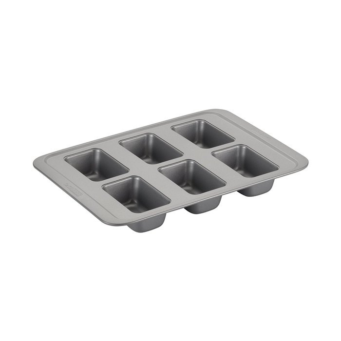 Cake Boss Basics Nonstick Bakeware 6-Cup Mini Loaf Pan, Gray N2