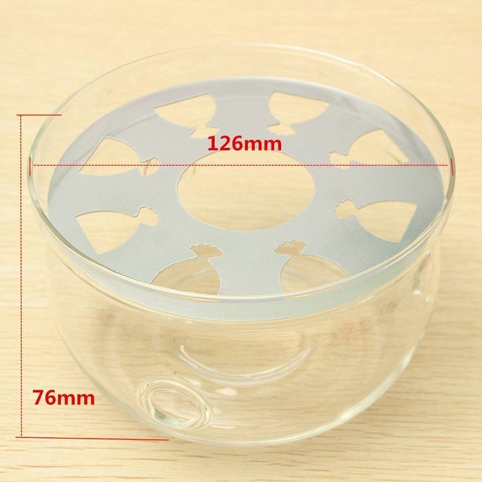 KINGSO Glass Teapot Warmer Heating Base Clear 126*76mm N5