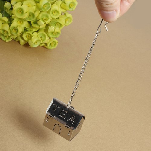 "Stainless Steel House Shaped Tea Leaf Bag Spice Strainers Filter" shopping N2