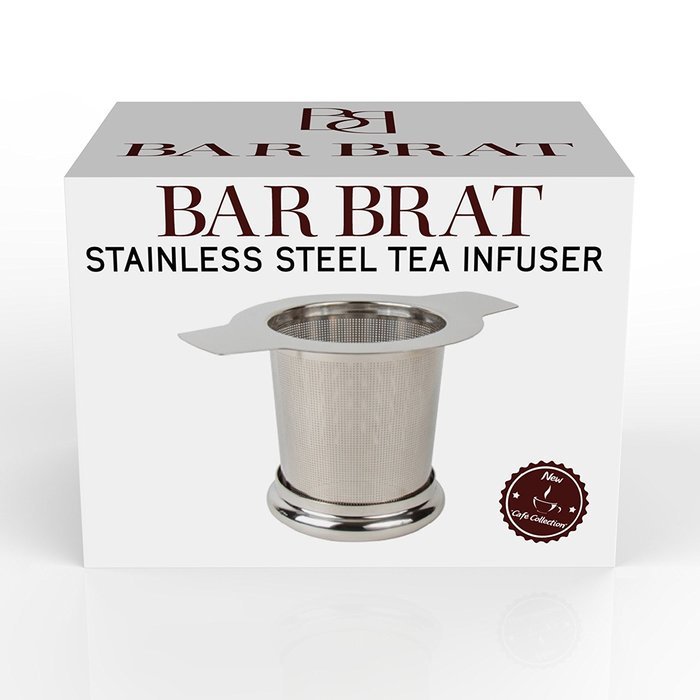 Tea Infuser Strainer + Spoon by Bar Brat / Premium Micro Filter Stainless Steel Steeper / 110 Cocktail Shaker... N5