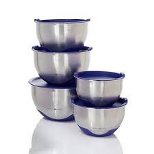 Simply Ming 10-Piece Stainless Steel Mixing Bowl Set - Navy