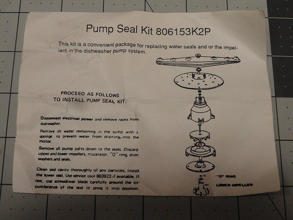 808042 Impeller & Seal Kit Dishwasher