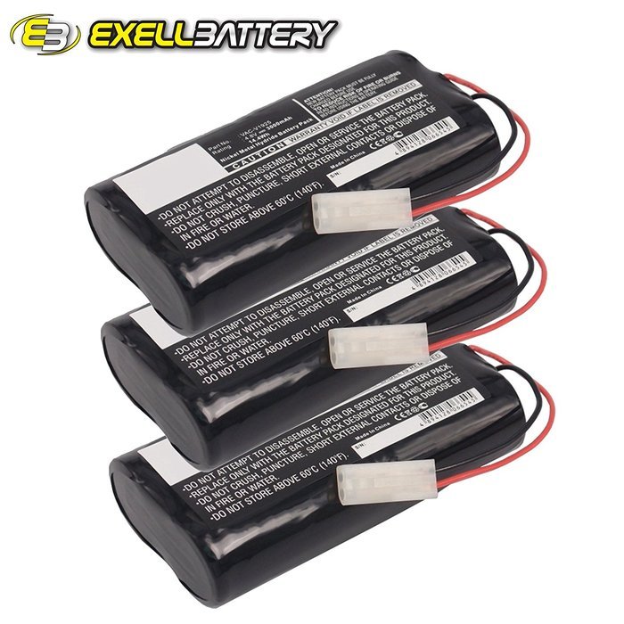 NEW 3x Exell EBVB-118 Ni-MH 4.8V Battery Fits EURO PRO Shark Vacuums USA SHIP