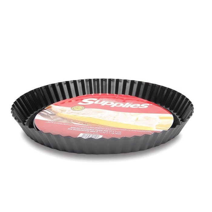 Pie Tart 11&rdquo; Baking Pan Made of Non-Stick Black Aluminum for Home Kitchen and Catering N3