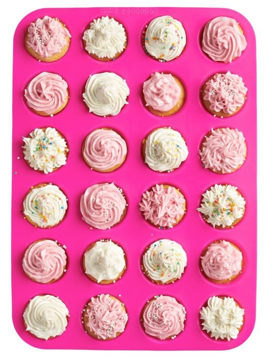 24 Cup, Non Stick, Premium Silicone Mold. Mini Muffin & Mini Cupcake Pan/Silicone Baking Mold/Mini Baking Cups N4