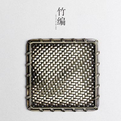 CCWY Creative coasters metal cup tea wholesale bronze mat, Cu and Fe insulation pad tea saucer tea accessories... N4