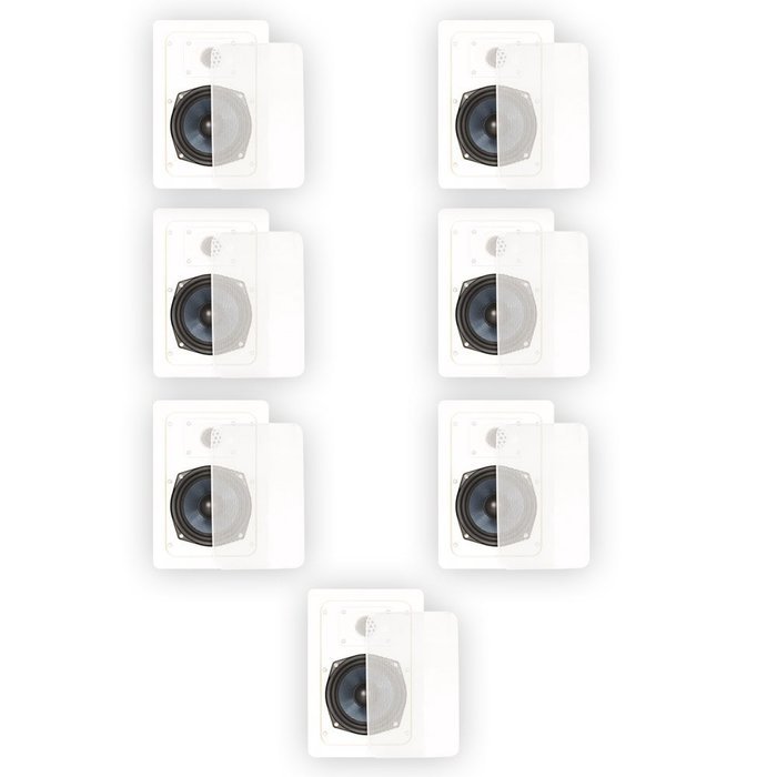 Blue Octave BDW52 In Wall Speakers 2 Way Home Theater Surround Sound 7 Speaker Set