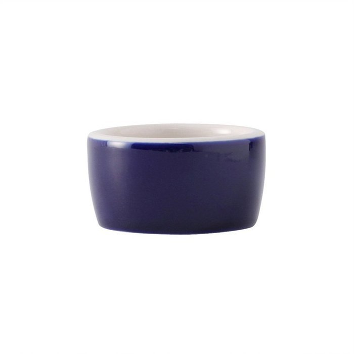 Tuxton B2X-0203 2 Oz. Cobalt/Eggshell Smooth Pipkin Ramekin - 48 / CS