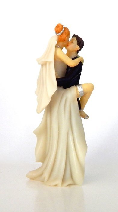 Sexy and Funny Kissing Bride and Groom Couple Wedding Cake Topper