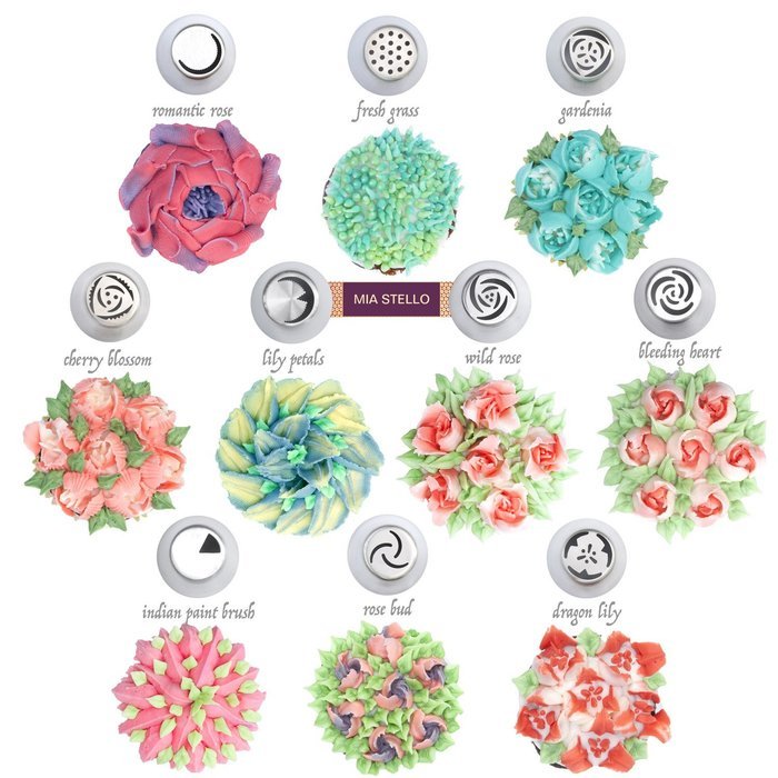 Russian Piping Tips, Bags and Coupler Set, 46 pieces, Cake, Cupcake, Cookies and Pastry Decoration, Latest Designs N7