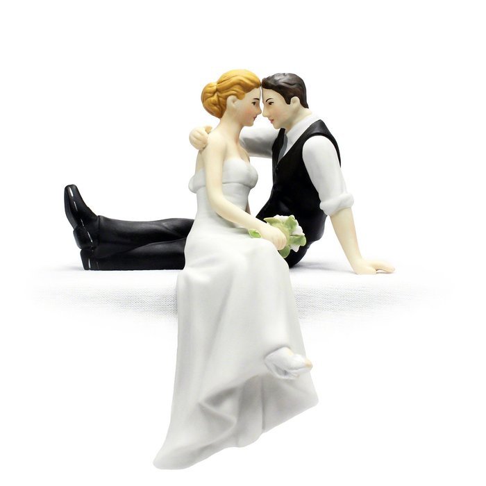 Sexy and Funny Kissing Bride and Groom Couple Wedding Cake Topper N2