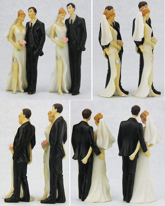 Sexy and Funny Kissing Bride and Groom Couple Wedding Cake Topper N3