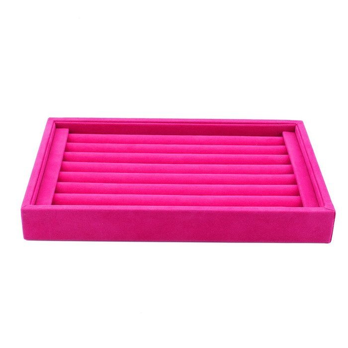 Oligex(TM) Velvet Jewelry Ring Earrings Cufflinks Display Box Storage Case Holder Organizer T Bar 1PCS PINK BLACK...