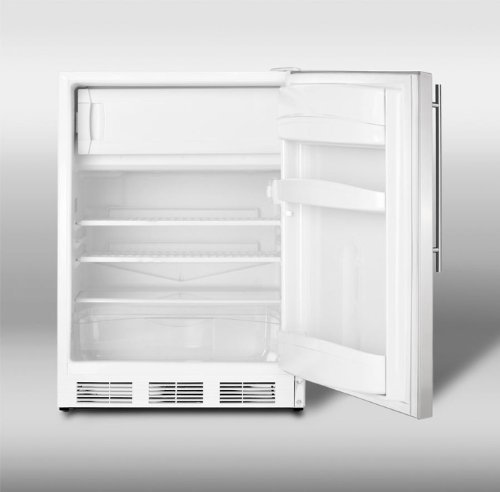 Summit CT66JSSHVADA: ADA compliant refrigerator-freezer for freestanding use, with white cabinet, stainless steel... N2
