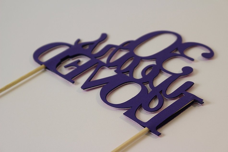 All About Details Purple 30-Years-Loved Cake Topper N2