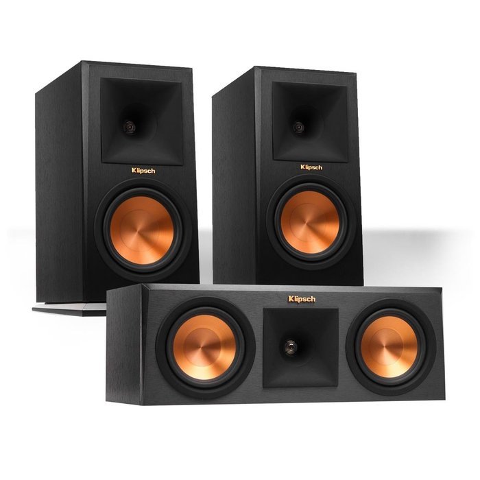Klipsch RP-160M Reference Premiere Monitor Speakers Pair with RP-250C Center Channel Speaker (Ebony) N6