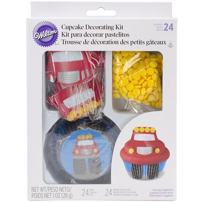 Wilton 415-2195 48 Count Fire Truck Cupcake Decorating Kit