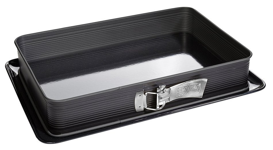 Zenker 7022 Rectancular "Deluxe" Springform, Black/Metallic, 16.54 x 11.42 x 2.76"