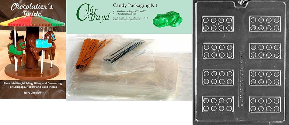 Cybrtrayd K162 Building Blocks Chocolate Candy Mold with Exclusive Cybrtrayd Copyrighted Chocolate Molding Instructions N2