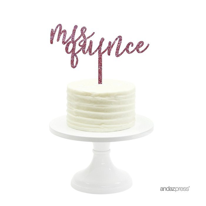 Andaz Press 5th Birthday and Anniversary Acrylic Cake Toppers, Pink Glitter, Number 5, 1-Pack N26