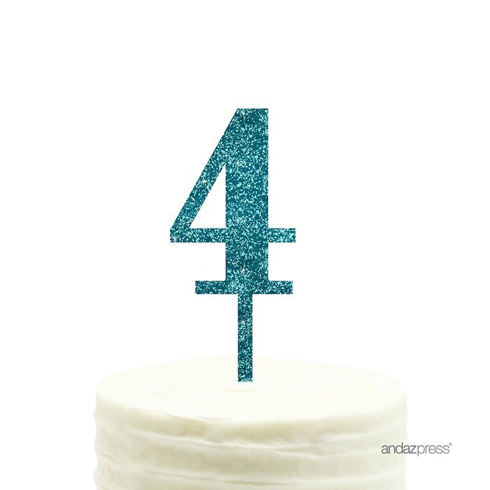 Andaz Press 5th Birthday and Anniversary Acrylic Cake Toppers, Pink Glitter, Number 5, 1-Pack N27