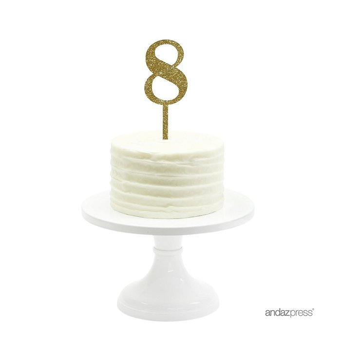 Andaz Press 5th Birthday and Anniversary Acrylic Cake Toppers, Pink Glitter, Number 5, 1-Pack N28