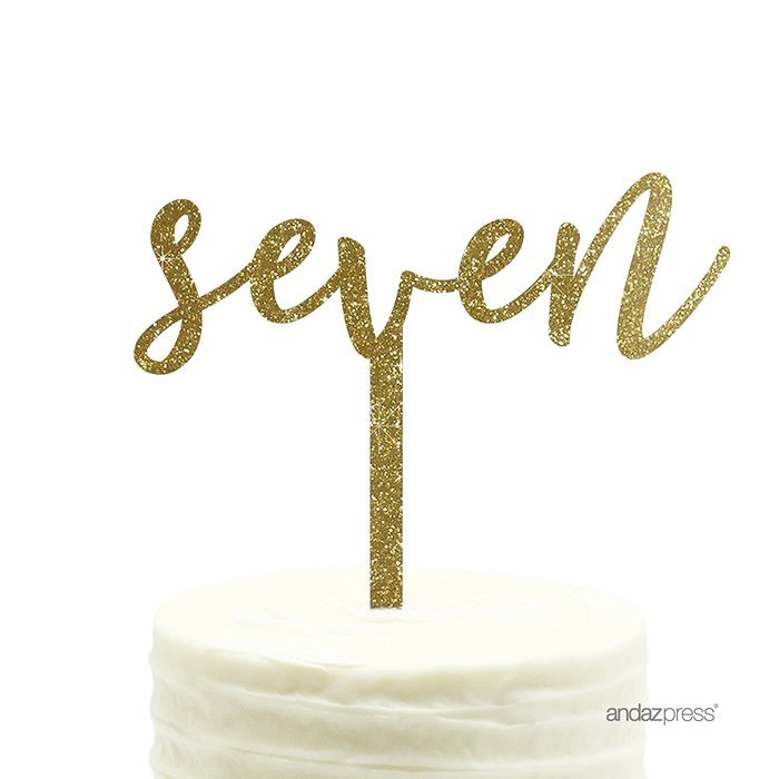 Andaz Press 5th Birthday and Anniversary Acrylic Cake Toppers, Pink Glitter, Number 5, 1-Pack N32