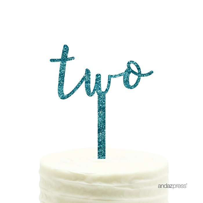 Andaz Press 5th Birthday and Anniversary Acrylic Cake Toppers, Pink Glitter, Number 5, 1-Pack N34