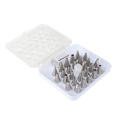 Sher DIY Cake Decoration Stainless Steel Flower Making Nozzles Set (26-Pack)