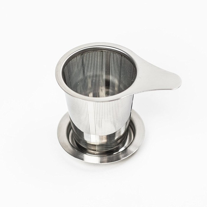 HUJI Extra Fine Mesh Stainless Steel Non-magnetic Lead Free Tea Infuser Strainer Steeper with Lid (2, Stainless... N7