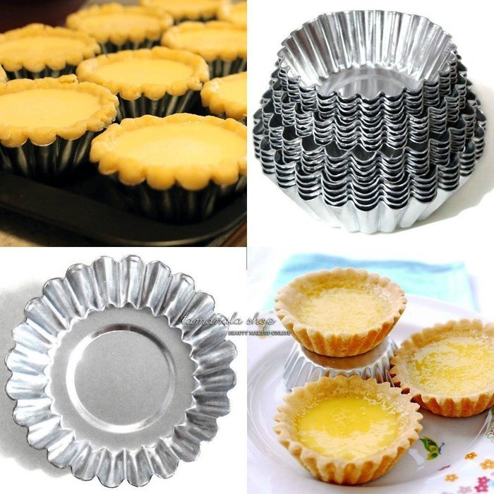 Joinor 4 Sizes 40pcs Egg Tart Aluminum Cupcake Cake Cookie Mold Lined Mould Tin Baking Tool