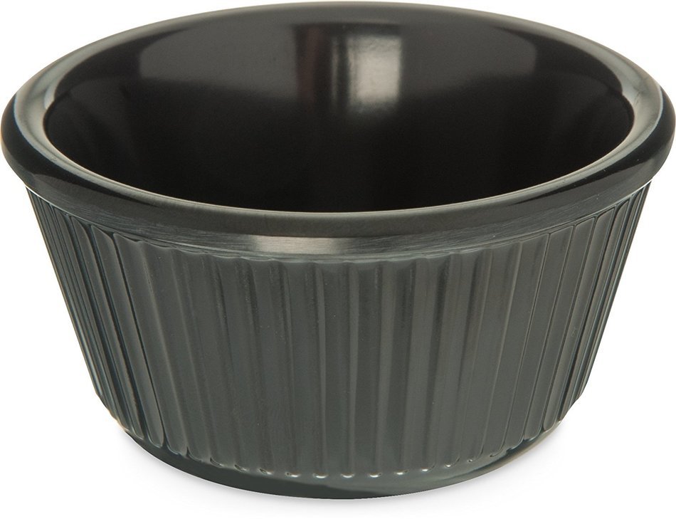 Carlisle S28703 Melamine Fluted Ramekin, 4 oz Capacity, 1.78" Height, Black (Case of 48) N2