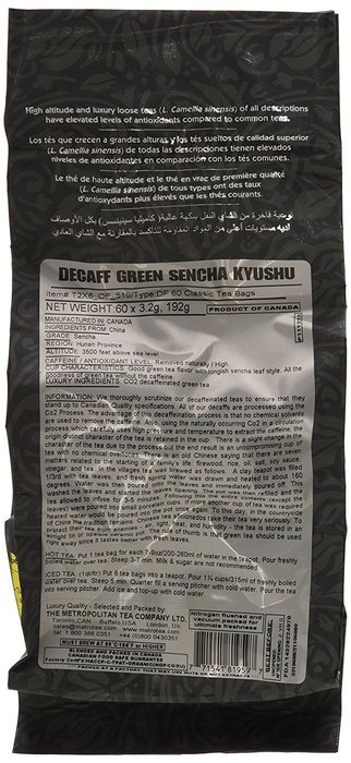 Metropolitan Tea 60 Count Classic Teabags, Green Sencha Kyushu N4