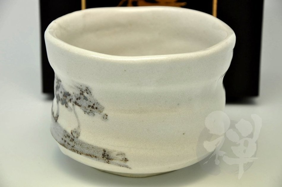 Japanese Mino Yaki ware Matcha Bowl Green Tea 11 / 11 / 8.5cm (4.3 / 4.3 / 3.3inch)[7314] N4