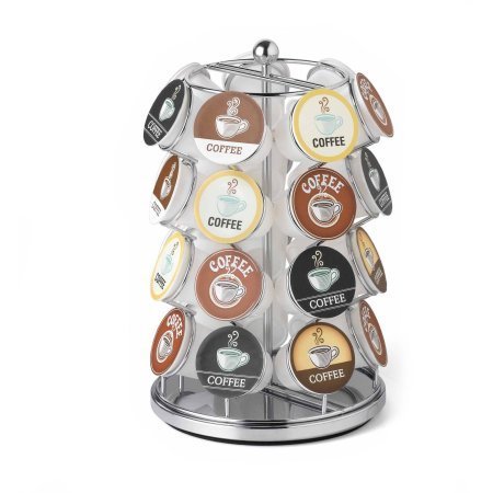 28 Capacity Coffee Pod Lazy Susan Base Carousel in Chrome N3