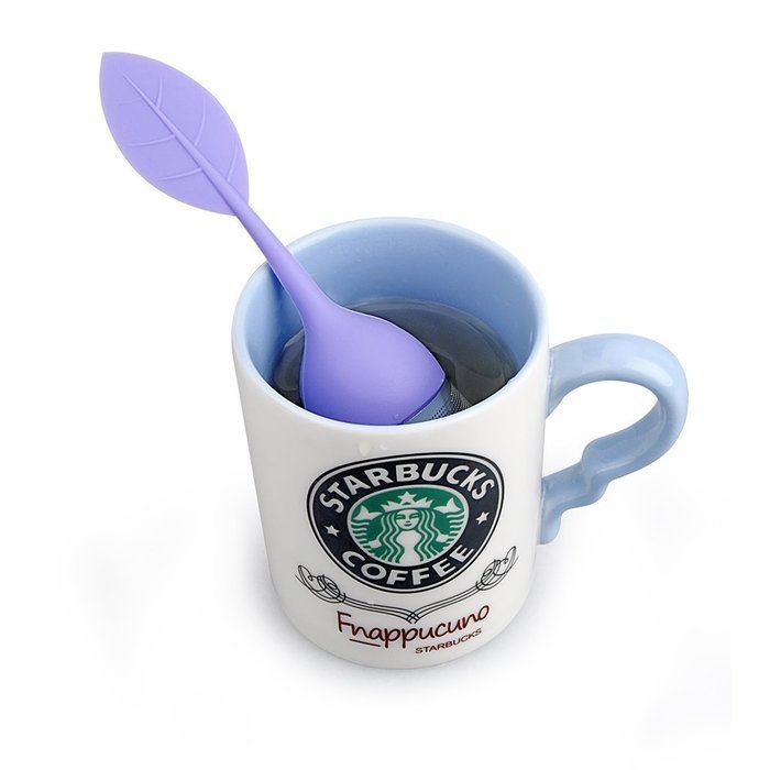 CTKcom Set of 1 Tea Infuser Leaf Strainer Handle with Steel Ball Silicone Leaf Lid(Blue) N5