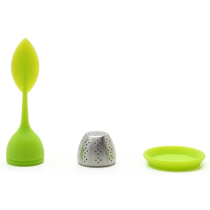 CTKcom Set of 1 Tea Infuser Leaf Strainer Handle with Steel Ball Silicone Leaf Lid(Blue) N6