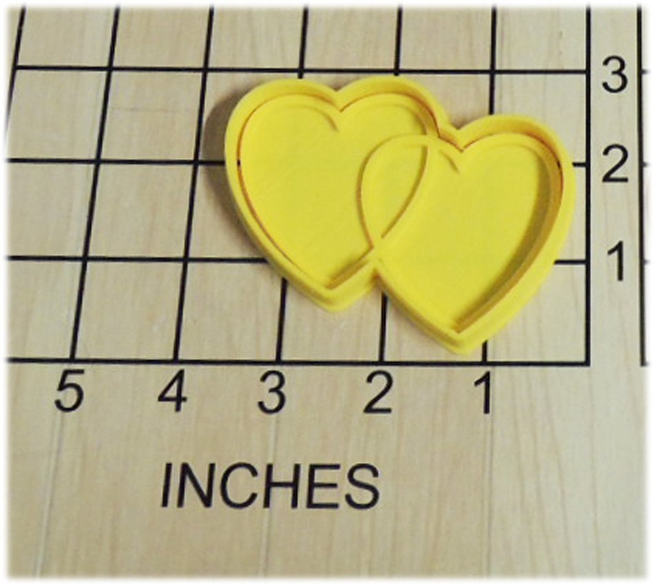 Wedding Linked Hearts Shaped Cookie Cutter and Stamp #1278