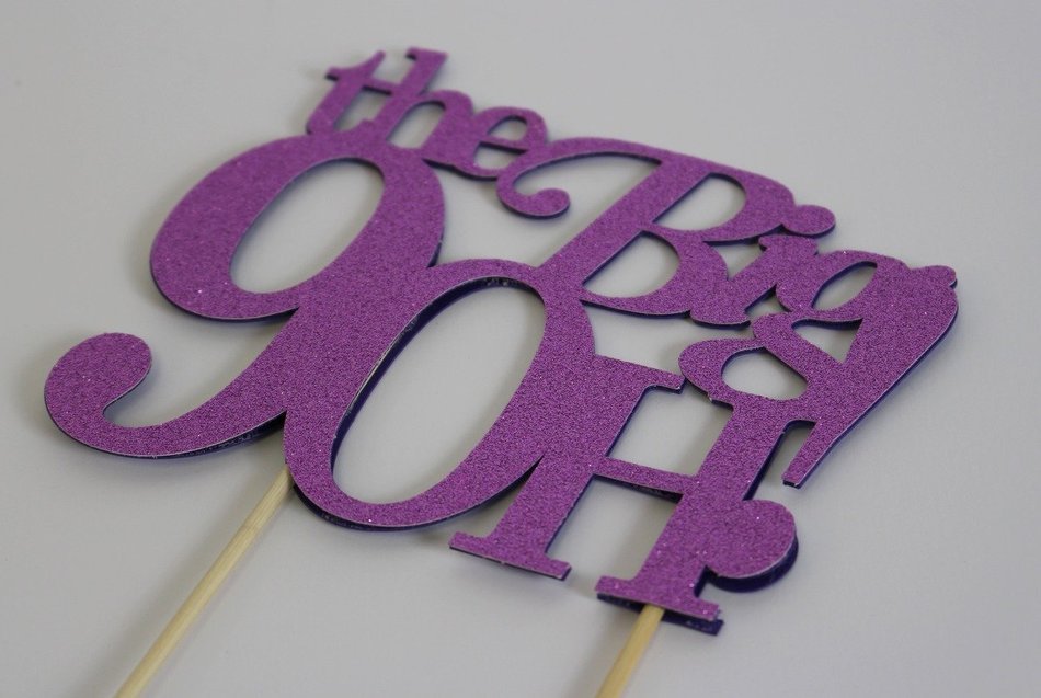 All About Details Purple The Big 9OH! Cake Topper
