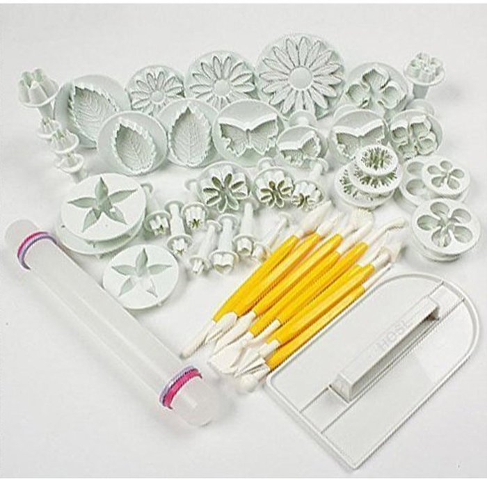 GTI Cake Tools 10 sets (33pcs) Flower Fondant Cake Sugarcraft Decorating Kit Cookie Mould Decration Tool Icing... N2