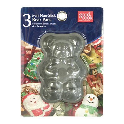 3 Mini Non-Stick Bear shaped muffin Pans small birthday cake mold cornbread cupcake